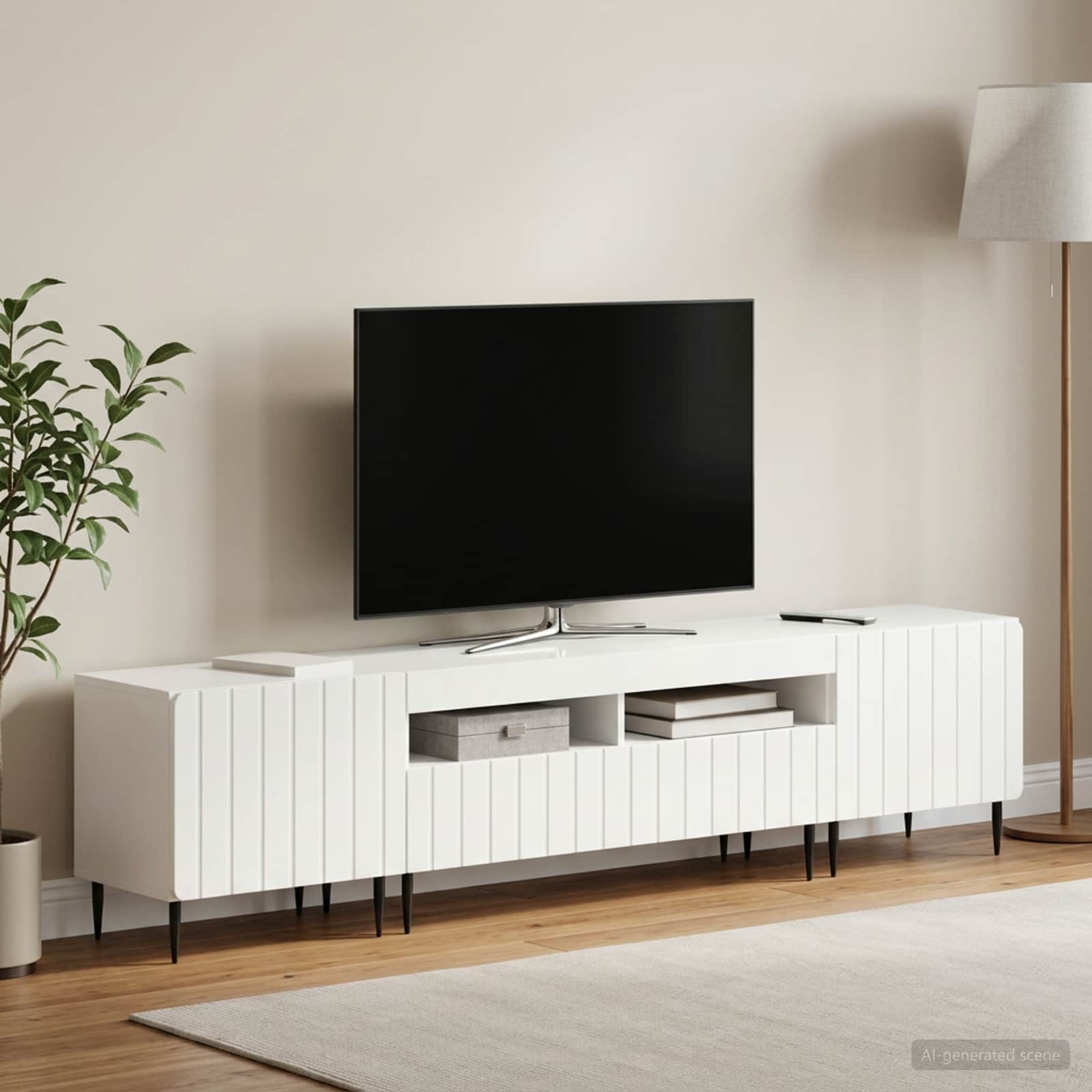 3416519_1.jpg vidaXL 5-dielny LED TV kabinet Biela s vysokým leskom Kompozitné drevo – Obrázok 1