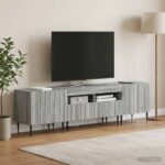 vidaXL 5-dielny LED TV kabinet Sivý Sonoma Kompozitné drevo – Obrázok 3
