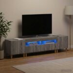 vidaXL 5-dielny LED TV kabinet Sivý Sonoma Kompozitné drevo