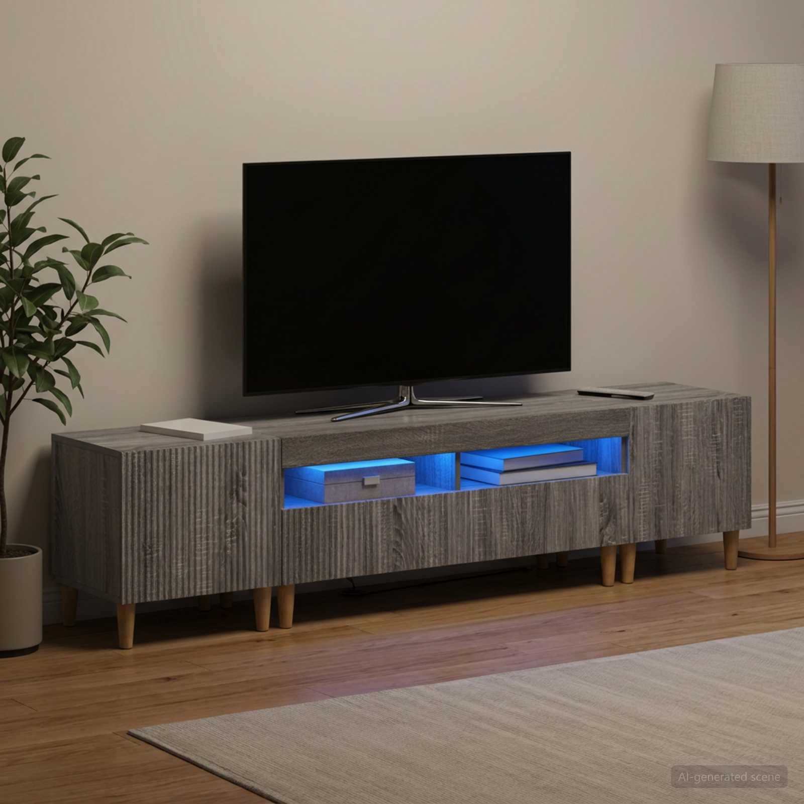 3416604_1.jpg vidaXL 5-dielny LED TV kabinet Sivý Sonoma Kompozitné drevo – Obrázok 1