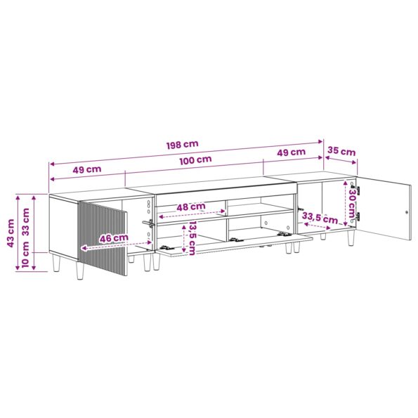 vidaXL 5-dielny LED TV kabinet Sivý Sonoma Kompozitné drevo – Obrázok 9