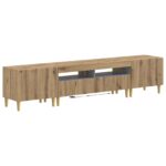 vidaXL 5-dielny LED TV kabinet Dub artisan Kompozitné drevo – Obrázok 2
