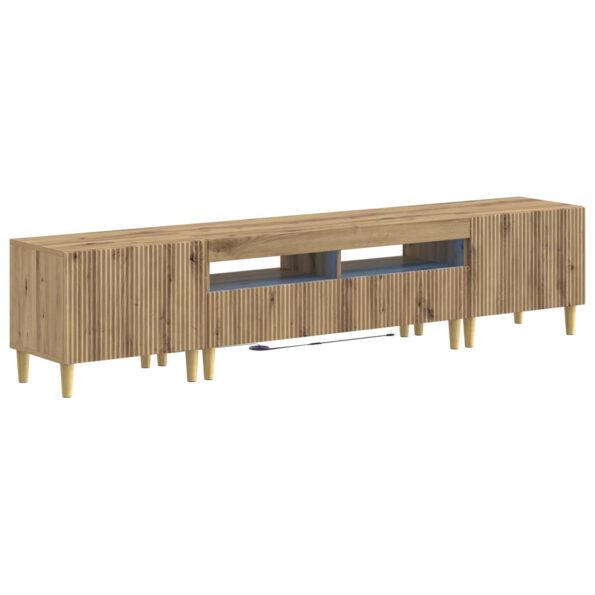 vidaXL 5-dielny LED TV kabinet Dub artisan Kompozitné drevo – Obrázok 2