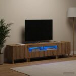 vidaXL 5-dielny LED TV kabinet Dub artisan Kompozitné drevo – Obrázok 3