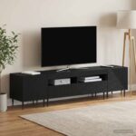 vidaXL 3-dielny LED TV stolík Čierna Kompozitné drevo – Obrázok 3