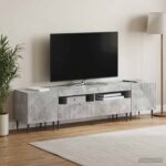 vidaXL 3-dielny LED TV stolík Betónovo sivá Kompozitné drevo – Obrázok 3