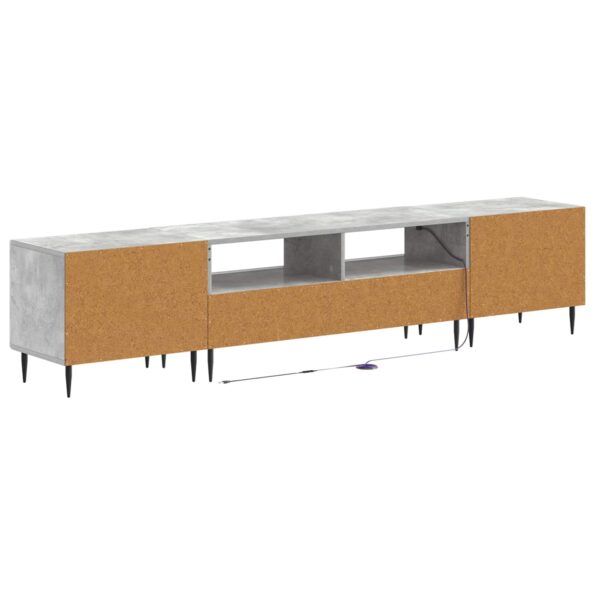 vidaXL 3-dielny LED TV stolík Betónovo sivá Kompozitné drevo – Obrázok 6