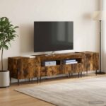 vidaXL 3-dielny LED TV stolík Dymový dub Kompozitné drevo – Obrázok 3