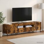 vidaXL 3-dielny LED TV stolík Dymový dub Kompozitné drevo – Obrázok 3