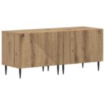 vidaXL 3-dielny LED TV stolík Dub artisan Kompozitné drevo – Obrázok 4