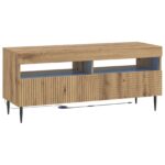 vidaXL 3-dielny LED TV stolík Dub artisan Kompozitné drevo – Obrázok 5