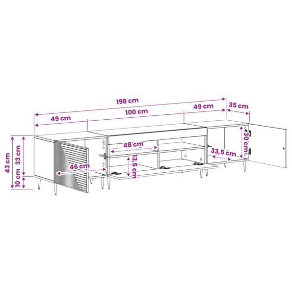 vidaXL 3-dielny LED TV stolík Dub artisan Kompozitné drevo – Obrázok 9