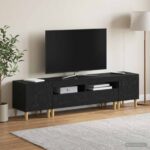 vidaXL 5-dielny LED TV kabinet Čierna Kompozitné drevo