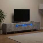 vidaXL 5-dielny LED TV kabinet Betónovo sivá Kompozitné drevo