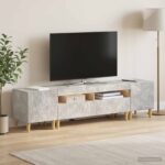 vidaXL 5-dielny LED TV kabinet Betónovo sivá Kompozitné drevo – Obrázok 3