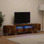 vidaXL 5-dielny LED TV kabinet Dymový dub Kompozitné drevo