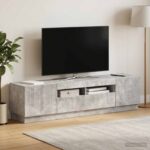 vidaXL 5-dielny LED TV kabinet Betónovo sivá Kompozitné drevo