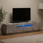 vidaXL 5-dielny LED TV kabinet Betónovo sivá Kompozitné drevo – Obrázok 3