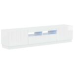 vidaXL 5-dielny LED TV kabinet Biela s vysokým leskom Kompozitné drevo – Obrázok 2