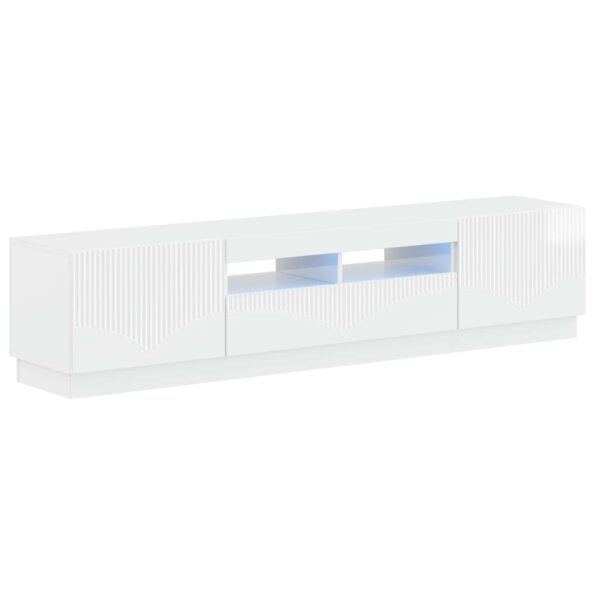 vidaXL 5-dielny LED TV kabinet Biela s vysokým leskom Kompozitné drevo – Obrázok 2