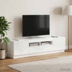 vidaXL 5-dielny LED TV kabinet Biela s vysokým leskom Kompozitné drevo – Obrázok 3