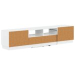 vidaXL 5-dielny LED TV kabinet Biela s vysokým leskom Kompozitné drevo – Obrázok 6