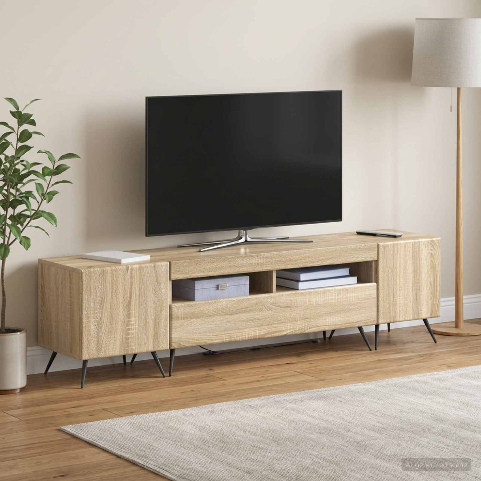 3416920_1.jpg vidaXL 5-dielny LED TV kabinet Dub sonoma Kompozitné drevo – Obrázok 1