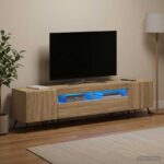 vidaXL 5-dielny LED TV kabinet Dub sonoma Kompozitné drevo – Obrázok 3
