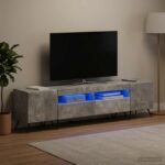 vidaXL 5-dielny LED TV kabinet Betónovo sivá Kompozitné drevo – Obrázok 3