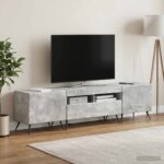vidaXL 5-dielny LED TV kabinet Betónovo sivá Kompozitné drevo
