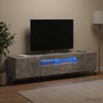 vidaXL 5-dielny LED TV kabinet Betónovo sivá Kompozitné drevo – Obrázok 3