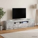vidaXL 5-dielny LED TV kabinet Betónovo sivá Kompozitné drevo