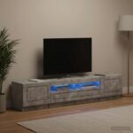 vidaXL 5-dielny LED TV kabinet Betónovo sivá Kompozitné drevo – Obrázok 3