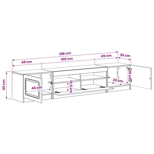 vidaXL 5-dielny LED TV kabinet Betónovo sivá Kompozitné drevo – Obrázok 9