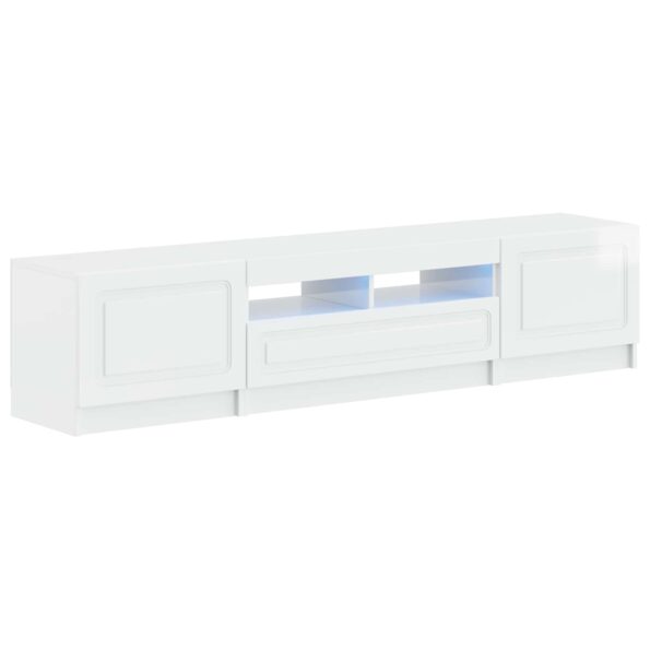vidaXL 5-dielny LED TV kabinet Biela s vysokým leskom Kompozitné drevo – Obrázok 2