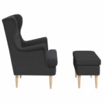 vidaXL Kreslo s taburetom 2 ks Tmavosivá Bouclé – Obrázok 6
