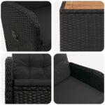 vidaXL Záhradný lounge set 2 ks Čierna – Obrázok 7