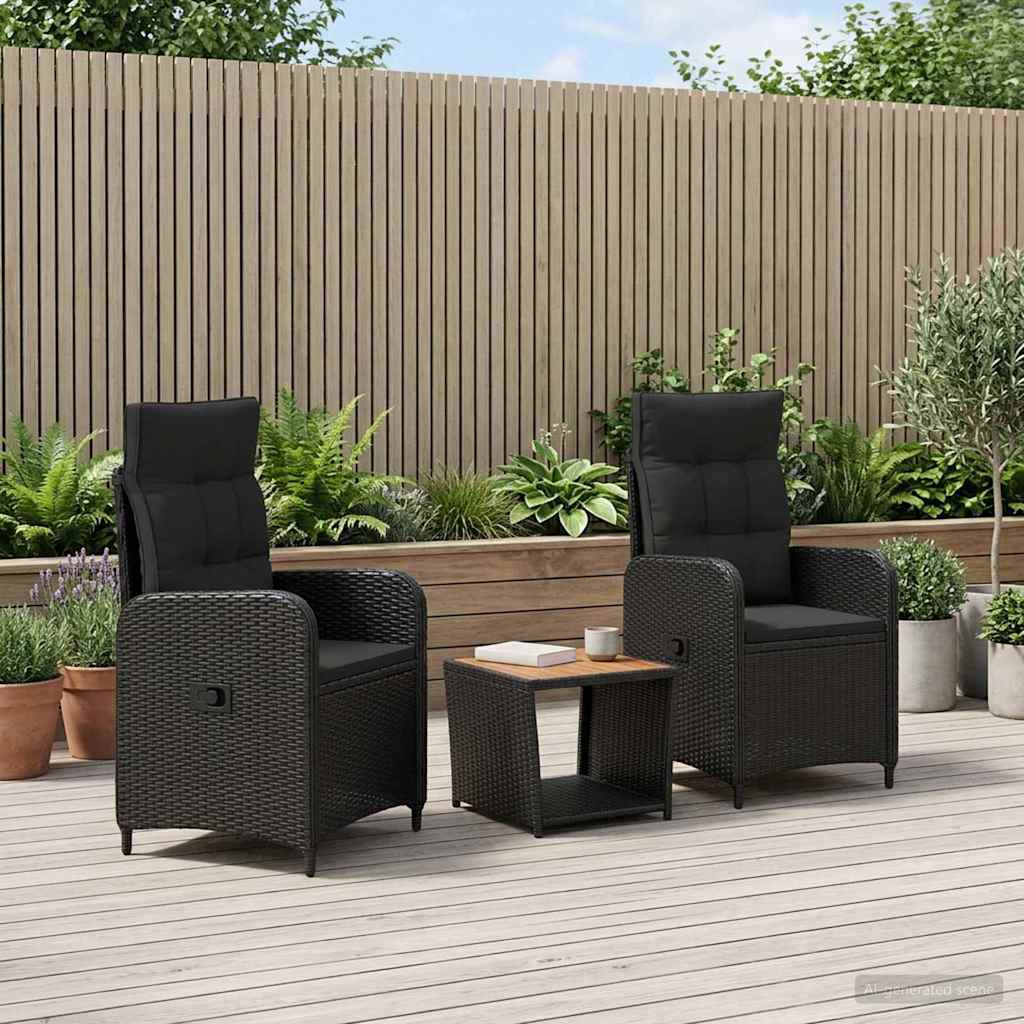 3422347_1.jpg vidaXL Záhradný lounge set 3 ks Čierna – Obrázok 1