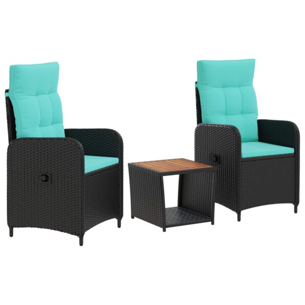 vidaXL Záhradný lounge set 3 ks PE ratan a práškovou lakovanou oceľou – Obrázok 2