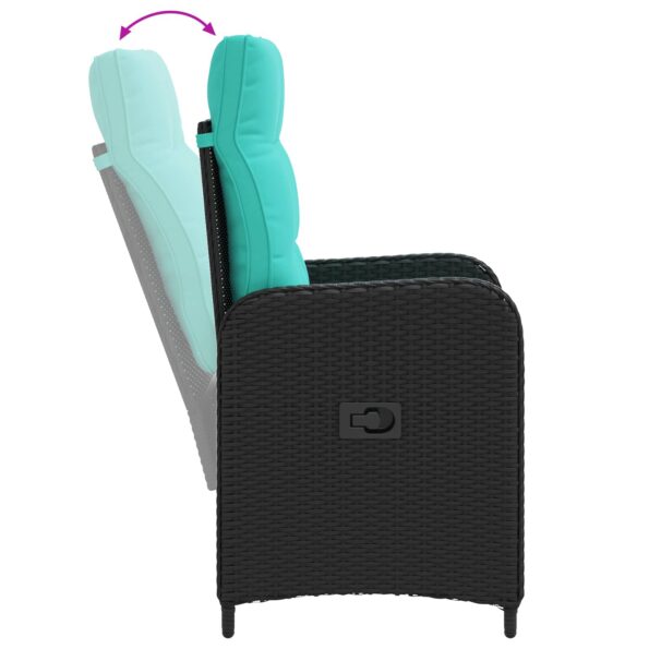 vidaXL Záhradný lounge set 3 ks PE ratan a práškovou lakovanou oceľou – Obrázok 7