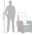 vidaXL Záhradný lounge set 2 ks Čierna – Obrázok 11