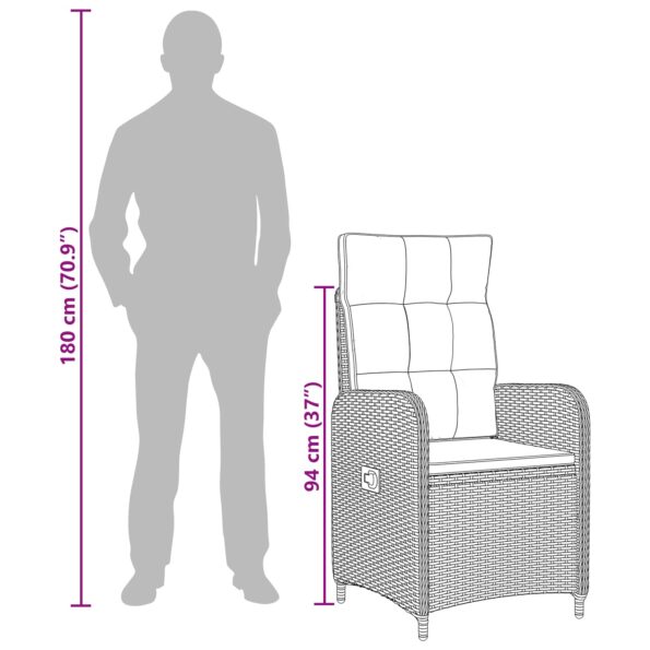 vidaXL Záhradný lounge set 2 ks Čierna – Obrázok 11