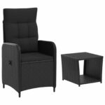 vidaXL Záhradný lounge set 2 ks Čierna – Obrázok 2