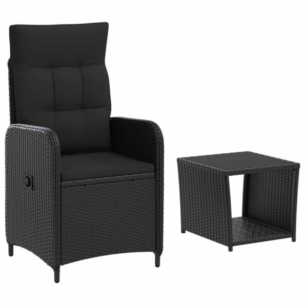 vidaXL Záhradný lounge set 2 ks Čierna – Obrázok 2