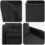 vidaXL Záhradný lounge set 3 ks Čierna – Obrázok 6