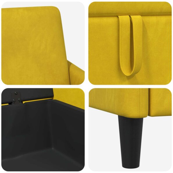 vidaXL Súprava pohovky s úložným priestorom 2 ks Žltá Polyester – Obrázok 6