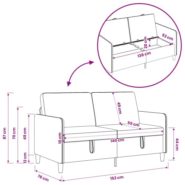 vidaXL Súprava pohovky s úložným priestorom 2 ks Žltá Polyester – Obrázok 11