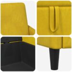 vidaXL Súprava pohovky s úložným priestorom 2 ks Žltá Polyester – Obrázok 6