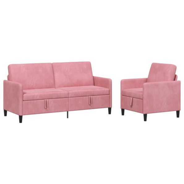 vidaXL Súprava pohovky s úložným priestorom 2 ks Ružová Polyester – Obrázok 2