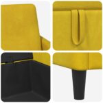 vidaXL Súprava pohovky s úložným priestorom 2 ks Žltá Polyester – Obrázok 6